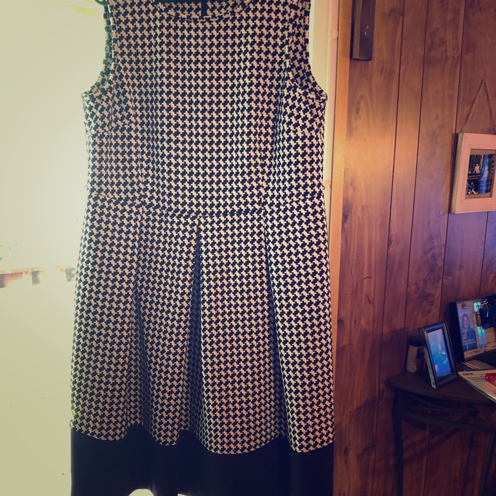 Calvin Klein black and white checkered dress